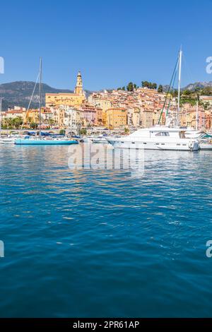 Menton an der französischen Riviera, genannt Coast Azur, liegt im Süden Frankreichs Stockfoto