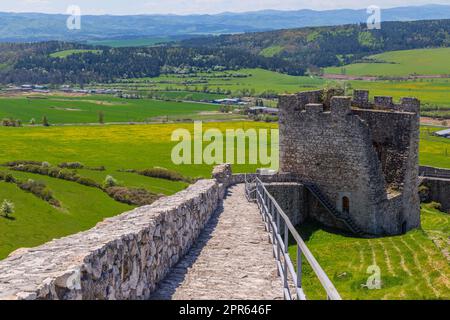 Burgruinen von Spissky Hrad Stockfoto