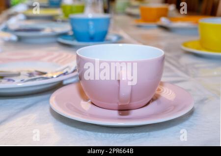 Tischdecken für eine Geburtstagsparty Stockfoto