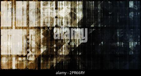 Digitales Chaos und unordentliches Technologiedesign Abstract Stockfoto