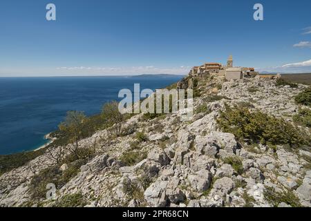 Der kleine Ort Lubenice auf der Insel Cres Stockfoto