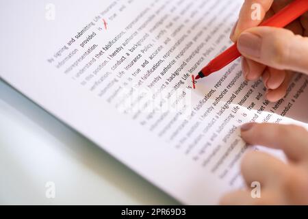 Rechtschreibprüfung Für Skriptvorlesung Und Satzgrammatik Stockfoto