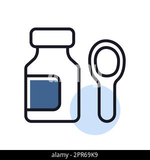Sirup Medizin Flasche isoliert Vektor-Symbol. Medizin und Gesundheitswesen, medizinische Unterstützung Zeichen. Graph Symbol für medizinische Website und Apps Design, Logo, AP Stockfoto