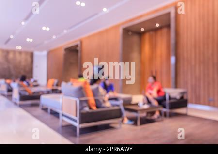Abstrakter, verschwommener Hintergrund der Hotellobby Stockfoto