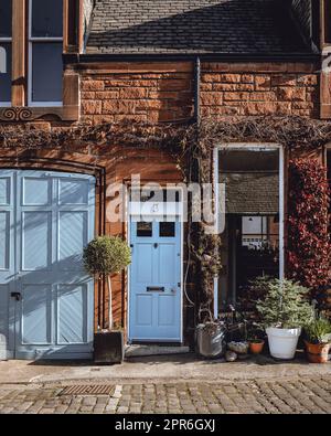 Hübsche Gebäudefassade in Edinburgh Stockfoto