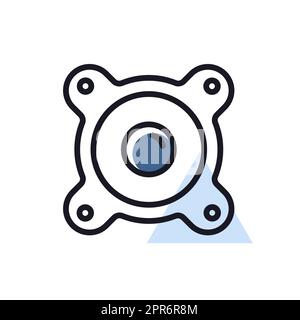 Vektorsymbol für akustische Lautsprecher. Graph-Symbol für Musik und Sound Website und Apps Design, Logo, App, UI Stockfoto