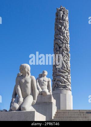 Norwegen, Oslo, Skulpturen von Gustav im Vigelandspark Stockfoto