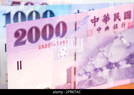 Neuer Taiwan-Dollar A Hintergrund Stockfoto