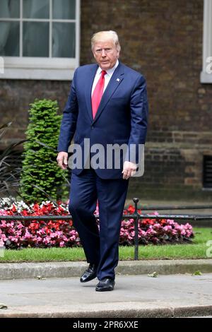 London, Großbritannien. 04. Juni 2019. US-Präsident Donald Trump trifft in der Downing Street Nr. 10 in London ein. (Foto: Fred Duval/SOPA Images/Sipa USA) Guthaben: SIPA USA/Alamy Live News Stockfoto