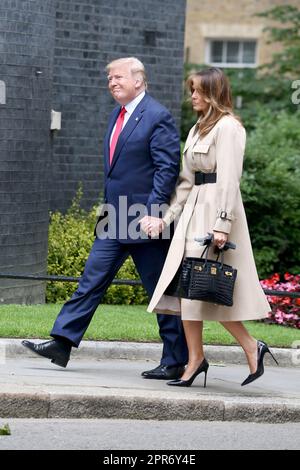 London, Großbritannien. 04. Juni 2019. US-Präsident Donald Trump und US First Lady Melania Trump besuchen die Downing Street Nr. 10 in London. (Foto: Fred Duval/SOPA Images/Sipa USA) Guthaben: SIPA USA/Alamy Live News Stockfoto