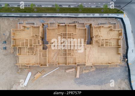 Es wird ein neues Gebäude errichtet Stockfoto