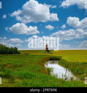 pilsum, ein Dorf in ostfriesien Stockfoto