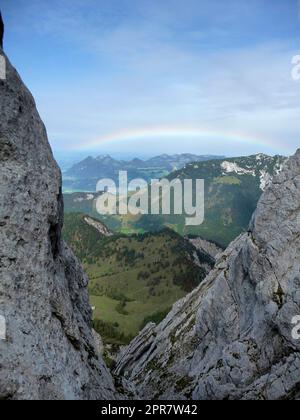 Scheffauer über Ferrata, Tirol, Österreich Stockfoto