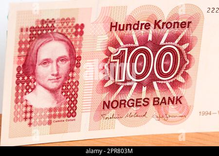 Altes norwegisches Geld - krönen Sie einen geschäftlichen Hintergrund Stockfoto