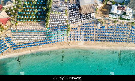 Aerial Pantachou - Limanaki Beach, Ayia Napa, Zypern Stockfoto