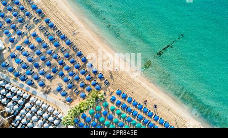 Aerial Pantachou - Limanaki Beach, Ayia Napa, Zypern Stockfoto