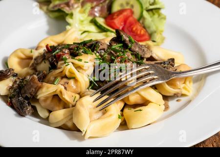 Ubersicht über Tortellini-Pasta Stockfoto