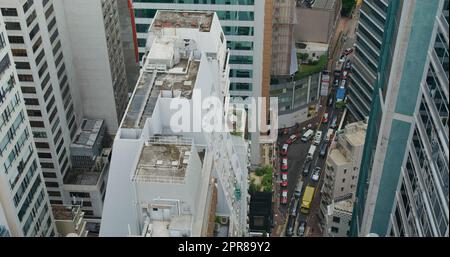 Sheung Wan, Hongkong, 09. Juli 2021: Büroturm Stockfoto