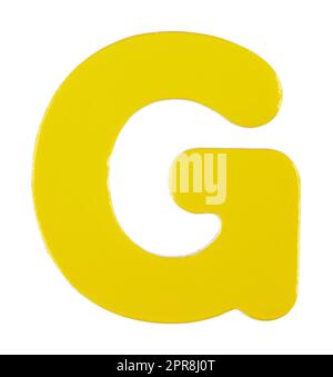 Großbuchstabe G magnetischer Buchstabe auf Weiß mit Abschneideweg Stockfoto