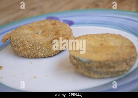 Gebratene Auberginen in einer Kutsche Stockfoto