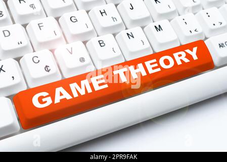 Konzeptionelle Darstellung Spieltheorie. Wort geschrieben auf Zweig der Mathematik mit der Analyse von Strategien -48814 Stockfoto