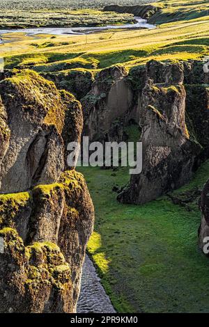 Fjadrargljufur Canyon im Süden Islands Stockfoto