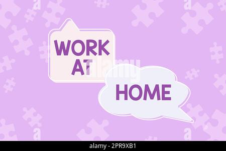 Konzeptionelle Bildunterschriften Arbeiten zu Hause, Schaufenster für Unternehmen Freiberufler Job Arbeiten zu Hause praktische Technologie Gedankenblasen, die das Connecting W repräsentieren Stockfoto