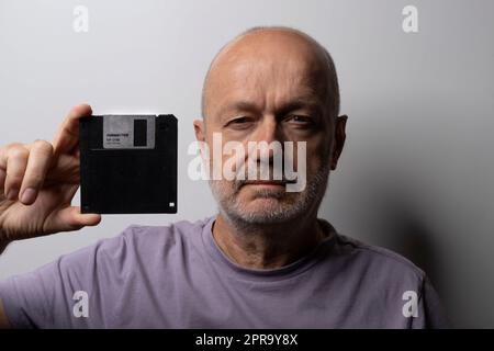 Alte Diskette zur Datenspeicherung Stockfoto