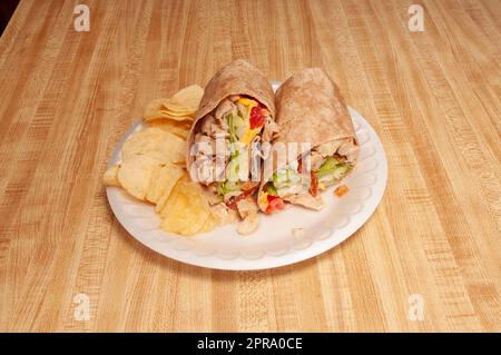 Chicken Bacon Wrap Stockfoto