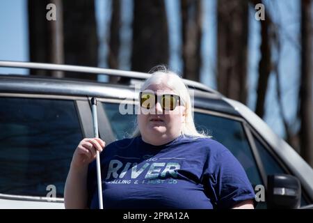 Albino Woman Im Freien Stockfoto