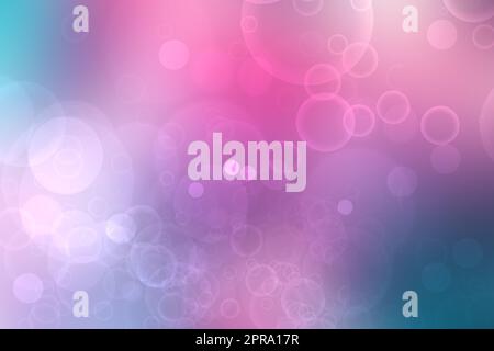Abstrakt verschwommen frisch lebendig Frühling Sommer hell zart Pastell Verlauf blau türkis rosa Bokeh Hintergrund Textur mit hellen kreisförmigen weichen Farbe Stockfoto