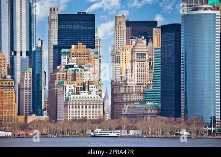 New York City mit dichtem Blick auf die Skyline Stockfoto