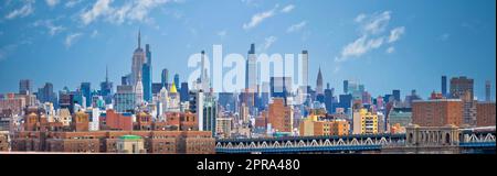 Panoramablick auf die Skyline von Manhattan in New York Stockfoto