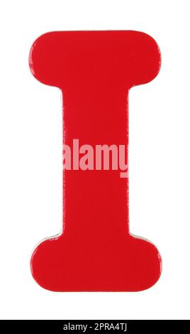 Großbuchstabe I Magnetbuchstabe auf weiß mit Beschneidungspfad Stockfoto