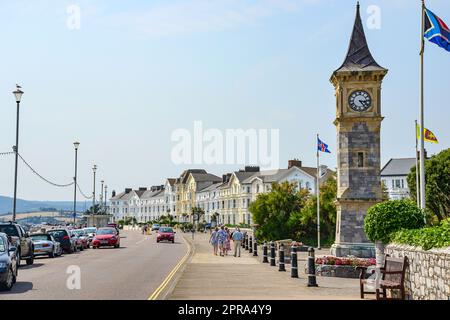 Der Königin Victoria Diamond Jubilee Clock Tower auf der Esplanade, Exmouth, Devon, England, Vereinigtes Königreich Stockfoto