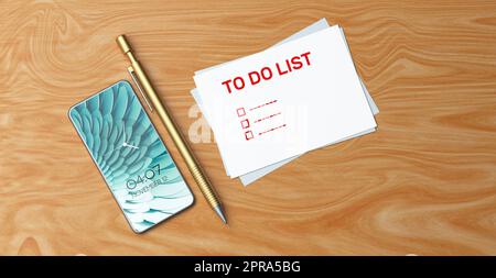 to do-Liste Stockfoto