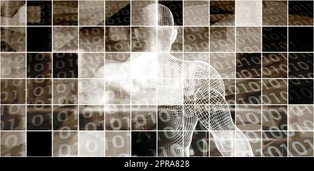 Genetik mit wissenschaftlichen Daten als ein futuristisches Konzept Stockfoto