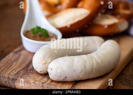 Bayerische Weißwürste Stockfoto