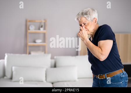 Schlechter Geruch Oder Geruch Von Der Klimaanlage Stockfoto