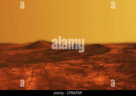 Die Oberfläche des Planeten Mars. Elemente dieses Bildes lieferten die NASA. Hochwertiges Foto Stockfoto