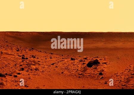 Die Oberfläche des Planeten Mars. Elemente dieses Bildes lieferten die NASA. Hochwertiges Foto Stockfoto