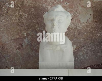 Büste von Franz Peter Schubert im Walhalla-Tempel vom Bildhauer Weckbecker in Donaustauf Stockfoto