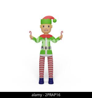 weihnachtselfenfigur mit weihnachten- und Neujahrskonzept Stockfoto