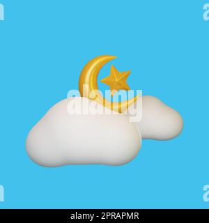 Islamische Dekoration, Mond- und Sternsymbol Stockfoto