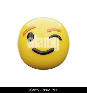 3D Emoji Winking Face Stockfoto