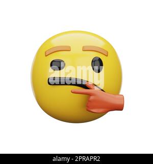 3D Emoji-Denkgesicht Stockfoto