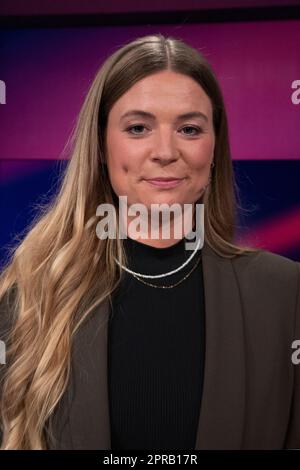 Köln, Deutschland. 26. April 2023. Rahel KLEIN, Journalist, Porträt, Porträt, Einzelbild zugeschnitten, Single Motif, „Maischberger“, Talkshow, WDR/ARD, April 26., 2023. Kredit: dpa/Alamy Live News Stockfoto