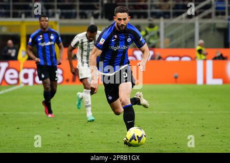 Roberto Gagliardini (FC Inter) während des italienischen Pokals, Coppa Italia, Halbfinale, Fußballspiel mit 2. Beinen zwischen dem FC Internazionale und dem FC Juventus am 26. April 2023 im Giuseppe Meazza Stadion in Mailand, Italien – Foto Luca Rossini/E-Mage Stockfoto