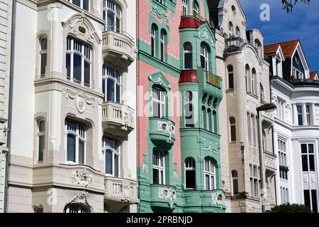 Fassaden schöner Jugendstilhäuser in kölns südstadt Stockfoto