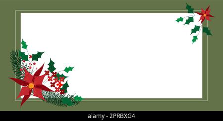 Blanko Frame Mit Farbenfrohen Blumen Und Laub, Harmonisch Angeordnet. Leerer Posterrand Umgeben Von Mehrfarbigem Bouquet, Angenehm Organisiert. Stock Vektor